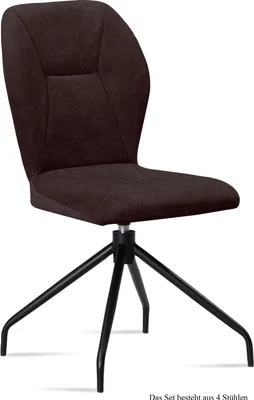 Produktbild von Esszimmerstuhl drehbar (4er-Set) Dorene 51x92x60 Schwarz/Espresso