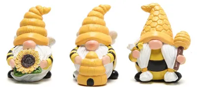 Image de Solidchoice - Ensemble de 3 figurines de gnomes en forme de ruche pour la décoration de jardin