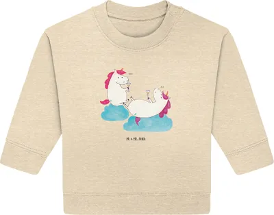 Produktbild von Mr. & Mrs. Panda Organic Baby Pullover Einhorn Sekt 24. - 36. Monat - Natural Raw - Geschenk, Korken, Unicorn, Einhörner, Party, BFF, Mädelsabend, Bullover