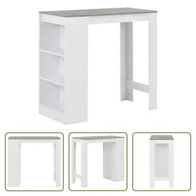 Obrázek produktu pro The Living Store Barový stůl s policí bílý 110x50x103 cm