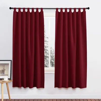 Verdunkelungsvorhänge mit Schlaufen, 2er-Set, 175x140 cm, Rot