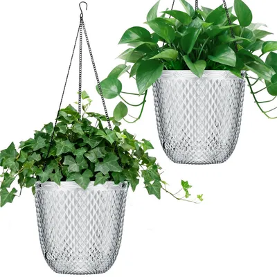 Produktbild von Selbstbewässernder Hängetopf 18,3 cm Transparent 2er-Set