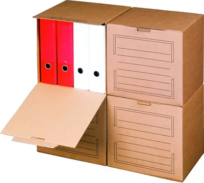 Produktbild von 5x Archiv Cube Basic, braun Archivkarton Ordner Archivschachtel