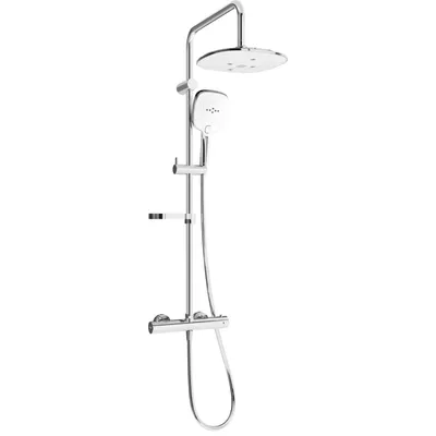 Obrázek produktu pro Mexen KX17 odkrytý sprchový set s dešťovou sprchovou hlavicí a termostatickou sprchovou baterií, Chromovaná/ bílá - 771501791-02