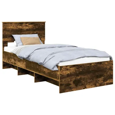 Obrázek produktu pro vidaXL Kouřový dubový rám postele 90 x 200 cm materiál na bázi dřeva