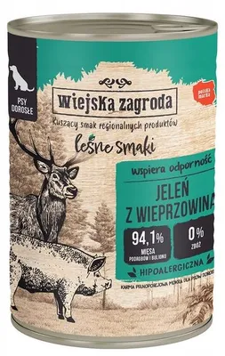 Image de Wiejska Zagroda Jeleń avec porc, nourriture humide pour chien 400g