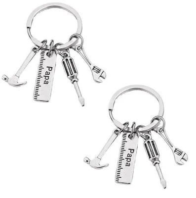 Produktbild von Herren-Schlüsselanhänger aus Edelstahl - 2 Stück - Geschenk für Papa - Umweltfreundlich - Multifunktionaler Accessoire