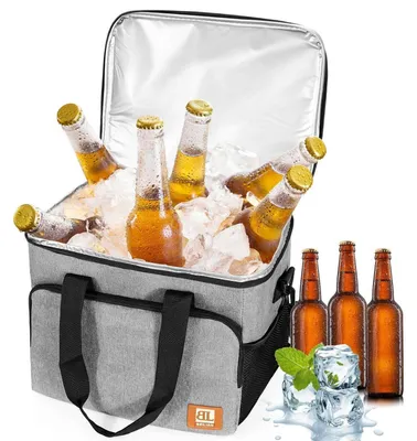 Immagine prodotto di Borsa termica pieghevole da 27 litri, ideale per picnic, pranzo al sacco e per mantenere gli alimenti caldi o freddi. Dimensioni: 35x29x27 cm