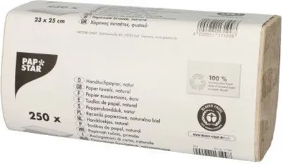 Produktbild von Papstar Papierhandtuch 1 lagig weiß-natur 25 x 23cm 250 Stück