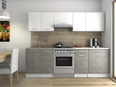 Obrázek produktu pro Kuchyňská linka LUIZA 240x180 - Bílá + beton