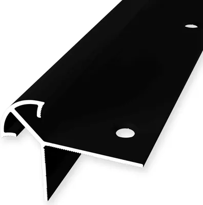 Produktbild von Treppenkantenprofil 40 x 50 x 2500 mm Winkelprofil Einfasshöhe 15 mm Aluminium Glatt Versenkt Gebohrt Schwarz Küberit