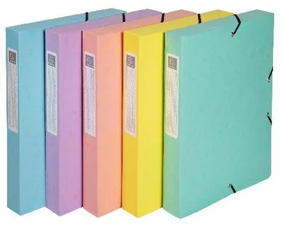 Image de Exacompta 8x Boite de classement Dos 25mm Aquarel A4 Couleurs assorties 59550E
