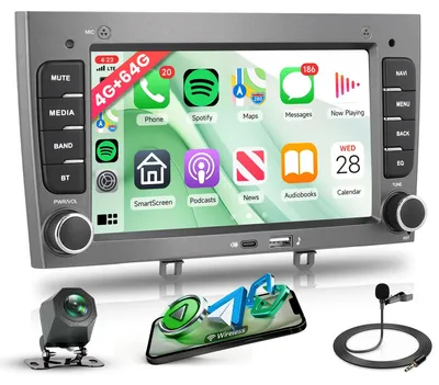 Obrázok produktu pre 4G+64G Bezdrôtové autorádio CarPlay a Android s 7-palcovým dotykovým displejom a GPS