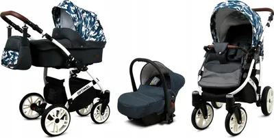 Obrázok produktu pre BabyLux® Optimal | Kočík 3v1 Set | Grey Moro | Kombinovaný kočík | Súprava kočíka | Kočík