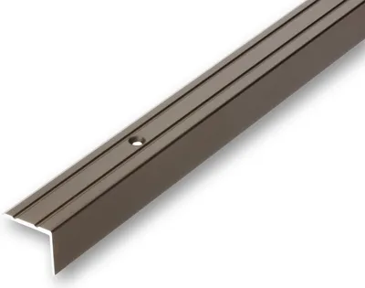 Produktbild von (7,94EUR/m) 25 x 20 x 1000 mm Treppenwinkel bronzefarben gebohrt inkl. Montageset Treppenkantenprofil Treppenkante