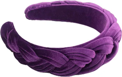 Image de DRESHOW Bandeau en velours tressé Femme Costume traditionnel Large bandeau Vintage