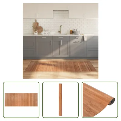 Produktbild von The Living Store Teppich Rechteckig Natur 80x200 cm Bambus