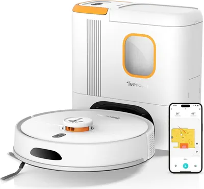 Produktbild von Teendow D20S MAX+ Saugroboter - 6000Pa 5000mAh Akku 180 Min Laufzeit 70dB 250ML Beh?lter - Wei?