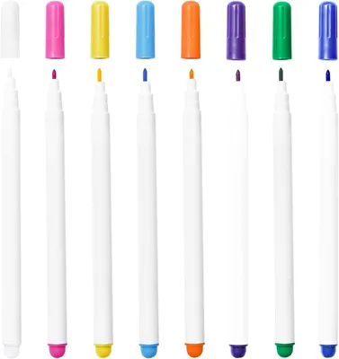 Imagen del producto de Juego de rotuladores para tela, 8 unidades, bolígrafos de colores para tejidos y costura, ideales para proyectos creativos de manualidades