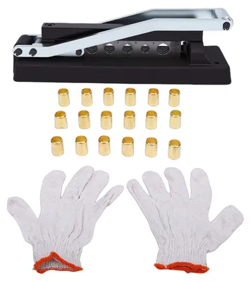 Produktbild von Hochleistungs-Aderendhülsen-Schlauchcrimper-Set, Druckluftwerkzeug mit Aderendhülsenanschlüssen für PVC mit 1/4 Zoll, 5/16 Zoll und 3/8 Zoll Innendurc
