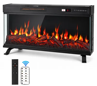 Image de Peviasot, cheminée électrique encastrable de 36 pouces, 1800 W, application WiFi, couleur noire