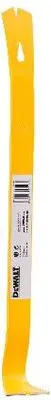 A yellow pry bar with a label.