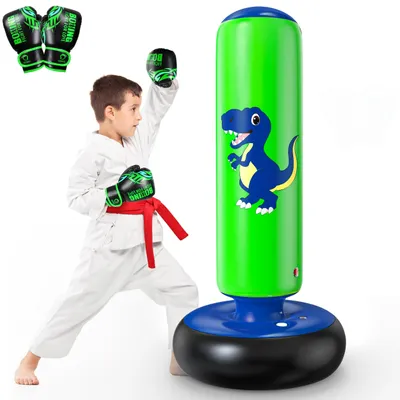 Immagine prodotto di Sacco da boxe gonfiabile per bambini, altezza 112 cm, a tema dinosauro
