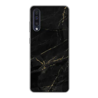 Produktbild von MuchoWow® Handyhülle Schutzhülle Hülle für Samsung Galaxy A30s Marmor - Schwarz - Gold - Chic - Marmoroptik - Design Silikon Softcase Handy Hülle - Karteninhaber