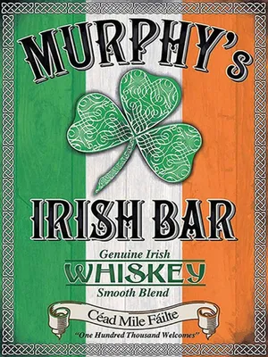 Produktbild von vianmo Holzschild 40x30 cm Alkohol Murphy´s Irish Bar Whiskey