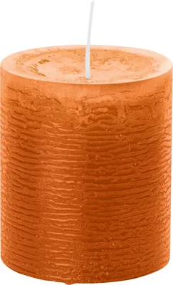 Produktbild von Rustic Stumpenkerze 83 x 68 mm (H x Ø), Farbe Dukat, mit ASF zum Abbrandschutz, durchgefärbte Stump