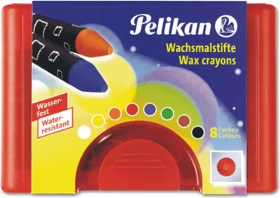 Produktbild von Wachsmalstifte Pelikan wasserfest Etui mit 8 Stiften