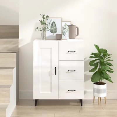 Zdjęcie produktu dla vidaXL Kredens biały wysoki połysk 69,5x34x90 cm materiał drewnopochodny
