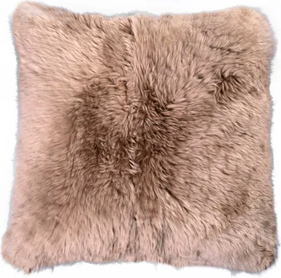 Produktbild von Kissenhülle - Taupe - echtes Schaffell - Polyester - 50 x 50 cm - mit Reißverschluss