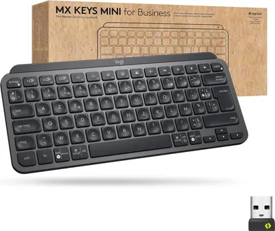 Image de Logitech MX Keys Mini for Business - Clavier - rétroéclairé - sans fil - Bluetooth LE - AZERTY - français - Graphite