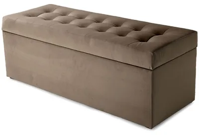 Obrázok produktu pre MG Design, hnedý čalúnený taburet, 45x120 cm - s úložným priestorom 140 litrov, nosnosť do 300 kg, jemný a lesklý povrch, ľahko sa udržiava, vhodný do obývačky a predsiene
