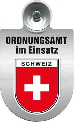 Produktbild von Einsatzschild Windschutzscheibe incl. Saugnapf - Ordnungsamt im Einsatz - 309400- incl. Regionen nach Wahl Color - Region Schweiz