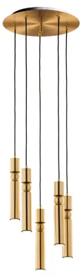 Obrázek produktu pro Závěsné svítidlo ALAS, zlaté, 5xGU10x10W, kov, rozměry: 136x37x37 cm, IP20, Jupiter