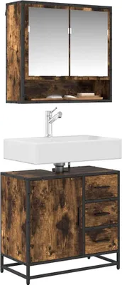 Obrázok produktu pre vidaXL Toaletná skrinka z dymového duba 65x33x60 cm Materiál na báze dreva