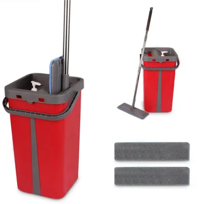 Obrázek produktu pro Cenocco CC-9077: Plochý mop s kbelíkem červený