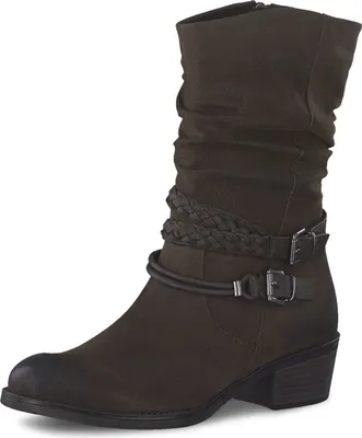 Produktbild von MARCO TOZZI Damen Stiefelette flach geraffter Schaft Zierbänder 2-25316-29, Größe:40 EU, Farbe:Braun