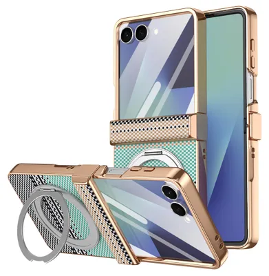 Obrázek produktu pro Pouzdro na telefon Samsung Galaxy Z Flip8 5G, otočné, s funkcí stojanu, magnetický kroužek, ochranné sklo H9