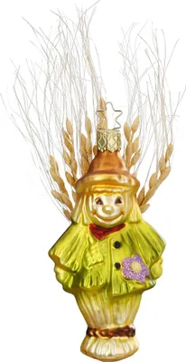 Produktbild von Christbaumschmuck Vogelscheuche 11,5cm Glas Figur Grün / Gelb