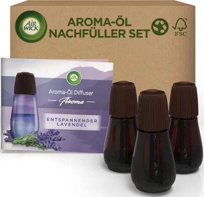 Produktbild von Air Wick Aroma-Öl eCom Nachfüller-Set Entspannender Lavendel, Drinnen, Braun, Durchscheinend