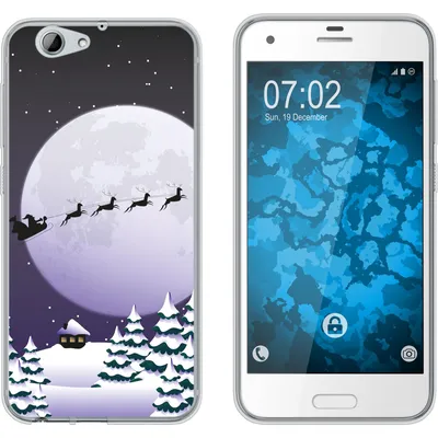Produktbild von PhoneNatic Case kompatibel mit HTC One A9s Silikon-Hülle X Mas Weihnachten Santa - Night M5