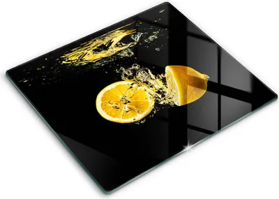 Zdjęcie produktu dla Deska kuchenna – 60 cm x 52 cm - Szklana deska do krojenia - Szkło hartowane – Antypoślizgowa - Soczyste Owoce Cytryny
