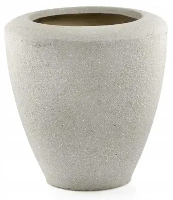 Produktbild von Runder Fiberclay Pflanztopf in Betonoptik, Beige, 36 cm