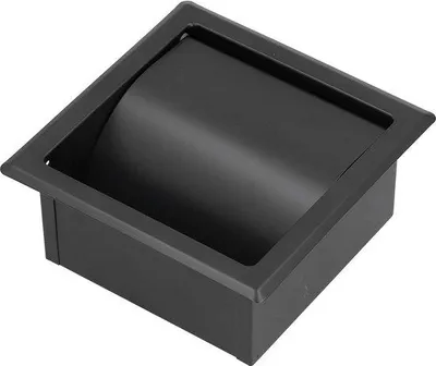 Produktbild von Inbouw Toiletrolhalter, eingebaute, matte, schwarze Toiletrolhalter für Wandmontage, Edelstahl für Bad, WC, Hotels, Zubehör, Montagehalter am Rücken