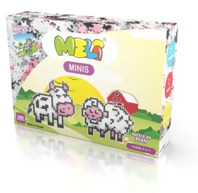Produktbild von Meli Minis Farm 2in1 – 500-teiliges Waffelbausteine-Set mit Spielmatte