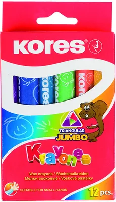 Image de Kores Krayones Crayons de cire Jumbo, triangulaires, 12 pièces