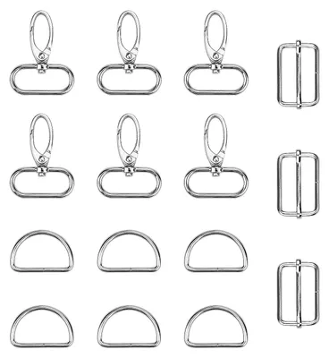 Imagen del producto de Anillos metálicos en forma de D, 38 mm, 15 unidades, llaveros giratorios, para coser